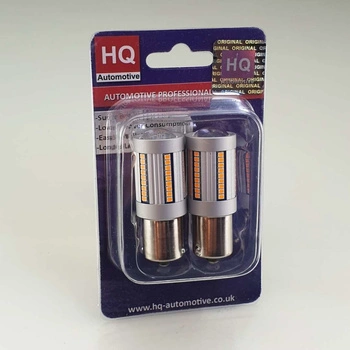 HQ Automotive Żarówki Samochodowe Kierunkowskazów LED 2x PY21W (BAU15S) 66 SMD-2016 100% CanBus ŻÓŁTA