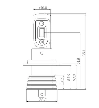 Światła Żarówki mijania/drogowe LED HQ Automotive 4500lm H7 Komplet 2szt