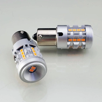 2x P21W BA15S 26X SMD-3020 100% CanBus ŻÓŁTA HQ Automotive Żarówki Samochodowe Kierunkowskazów LED